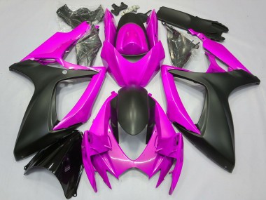 Erschwingliche Suzuki GSXR 600 / GSXR 750 Motorrad Verkleidung 2006-2007 - Rosa Matt Schwarz