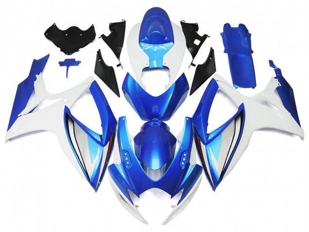 Erschwingliche Suzuki GSXR 600 / GSXR 750 Motorrad Verkleidung 2006-2007 - Weiss Blau OEM Stil
