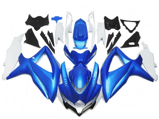 Erschwingliche Suzuki GSXR 600 / GSXR 750 Motorrad Verkleidung 2008-2010 - Weiss Hellblau