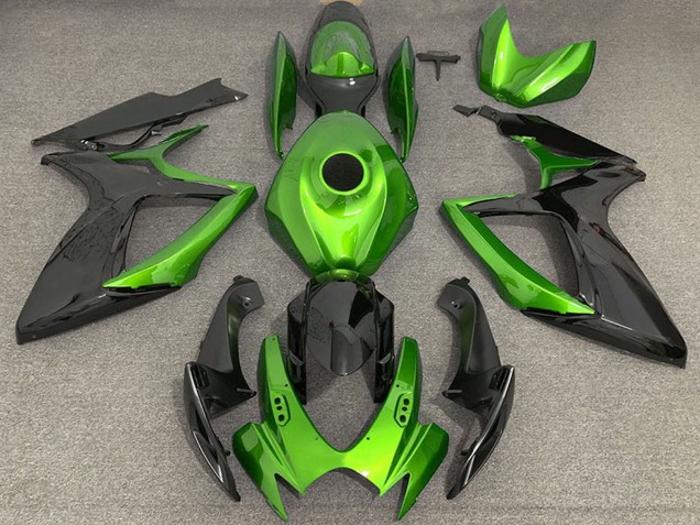Erschwingliche Suzuki GSXR 600 / GSXR 750 Motorrad Verkleidung 2006-2007 - Grun Schwarz