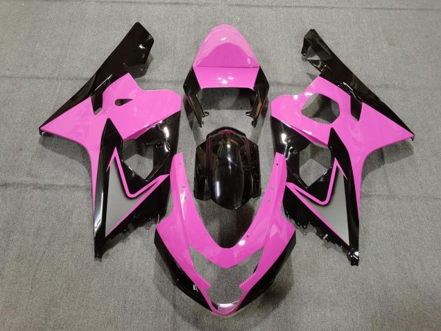Erschwingliche Suzuki GSXR 600 / GSXR 750 Motorrad Verkleidung 2004-2005 - Rosa Glanzendes Schwarz