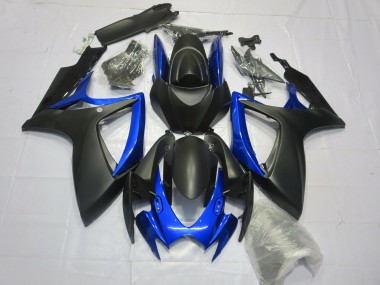 Erschwingliche Suzuki GSXR 600 / GSXR 750 Motorrad Verkleidung 2006-2007 - Matt Schwarz Blau
