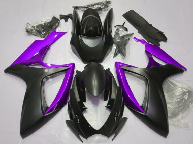 Erschwingliche Suzuki GSXR 600 / GSXR 750 Motorrad Verkleidung 2006-2007 - Matt Schwarz Lila