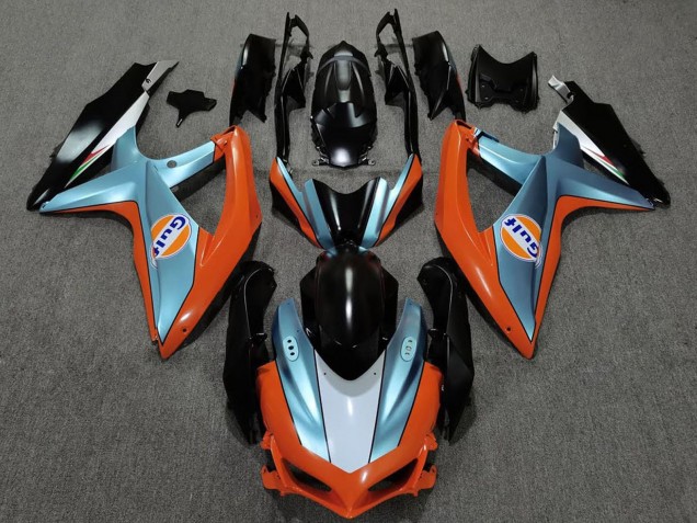 Erschwingliche Suzuki GSXR 600 / GSXR 750 Motorrad Verkleidung 2008-2010 - Orange Blau Schwarz Gulf