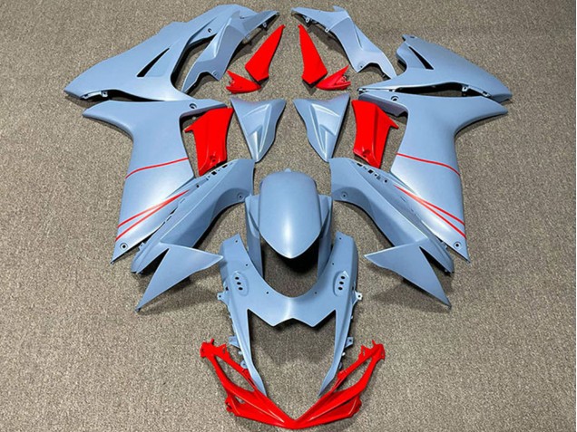 Erschwingliche Suzuki GSXR 600 / GSXR 750 Motorrad Verkleidung 2011-2024 - Matt Sky Blau Rot