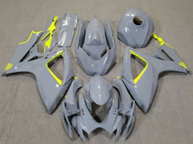 Erschwingliche Suzuki GSXR 600 / GSXR 750 Motorrad Verkleidung 2006-2007 - Nardo Grau Hohe Sichtbarkeit Gelb