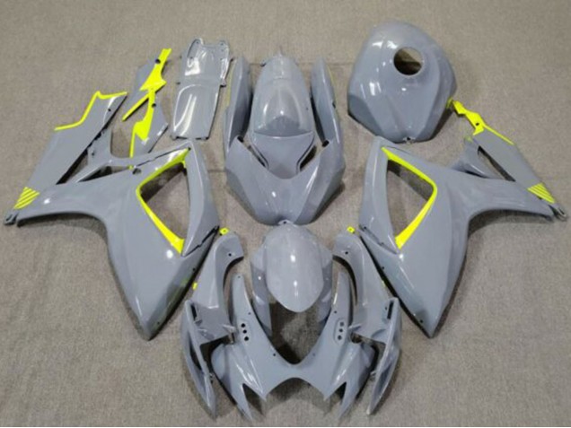 Erschwingliche Suzuki GSXR 600 / GSXR 750 Motorrad Verkleidung 2006-2007 - Nardo Grau Hohe Sichtbarkeit Gelb