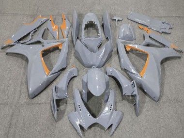 Erschwingliche Suzuki GSXR 600 / GSXR 750 Motorrad Verkleidung 2006-2007 - Nardo Grau und Orangemen