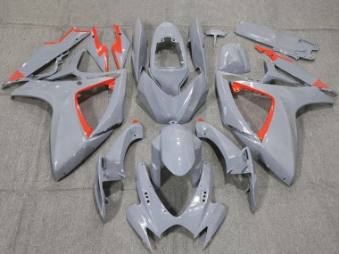 Erschwingliche Suzuki GSXR 600 / GSXR 750 Motorrad Verkleidung 2006-2007 - Nardo Grau und Rotmen