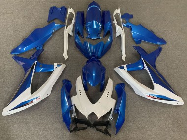 Erschwingliche Suzuki GSXR 600 / GSXR 750 Motorrad Verkleidung 2008-2010 - Weiss Blau OEM Stil