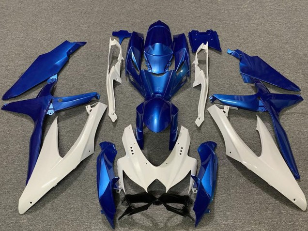 Erschwingliche Suzuki GSXR 600 / GSXR 750 Motorrad Verkleidung 2008-2010 - Weiss Blau