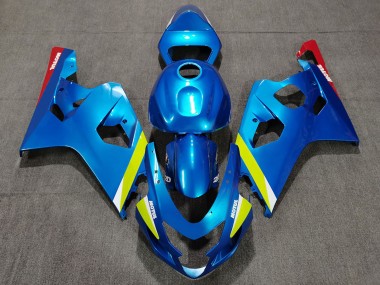 Erschwingliche Suzuki GSXR 600 / GSXR 750 Motorrad Verkleidung 2004-2005 - Blau Gelb Rot