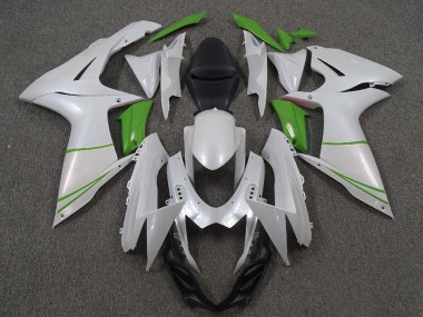 Erschwingliche Suzuki GSXR 600 / GSXR 750 Motorrad Verkleidung 2011-2024 - Perl Weiss und Grun
