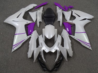 Erschwingliche Suzuki GSXR 600 / GSXR 750 Motorrad Verkleidung 2011-2024 - Perl Weiss und Lila