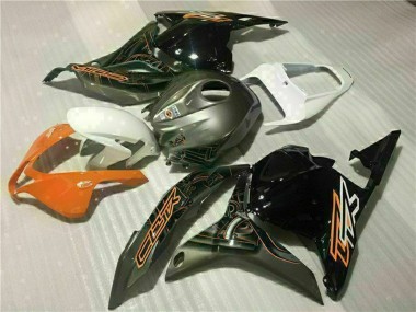 Erschwingliche Honda CBR600RR Motorrad Verkleidung 2009-2012 - Weiss Orange Glanzendes Schwarz