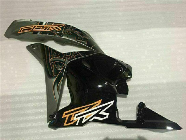 Erschwingliche Honda CBR600RR Motorrad Verkleidung 2009-2012 - Weiss Orange Glanzendes Schwarz