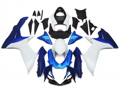 Erschwingliche Suzuki GSXR 600 / GSXR 750 Motorrad Verkleidung 2011-2024 - Weiss Blau