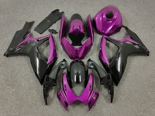 Erschwingliche Suzuki GSXR 600 / GSXR 750 Motorrad Verkleidung 2006-2007 - Lila Schwarz