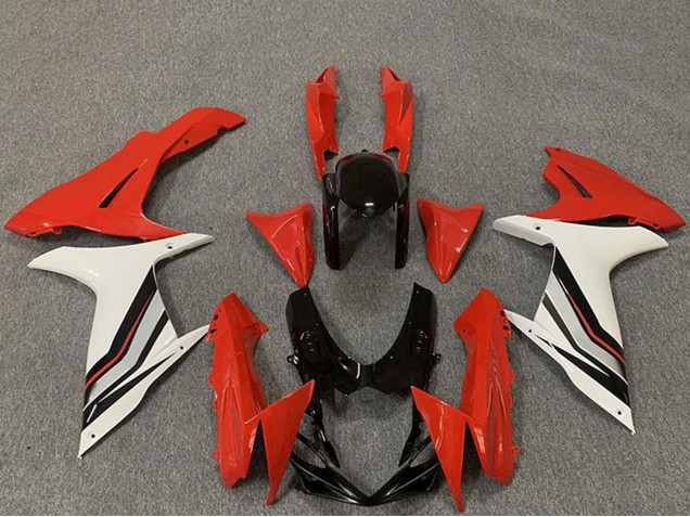 Erschwingliche Suzuki GSXR 600 / GSXR 750 Motorrad Verkleidung 2011-2024 - Rot Weiss Schwarz