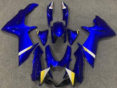 Erschwingliche Suzuki GSXR 600 / GSXR 750 Abs Motorrad Verkleidungen 2011-2024 - Blau Weiss Gelb