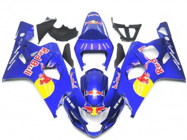 Erschwingliche Suzuki GSXR 600 / GSXR 750 Motorrad Verkleidung 2004-2005 - Blau Gelb Red Bull Stil