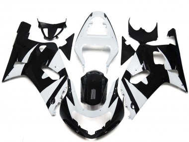 Erschwingliche Suzuki GSXR 600 / GSXR 750 Motorrad Verkleidung 2001-2003 - Weiss Glanzendes Schwarz OEM Stil