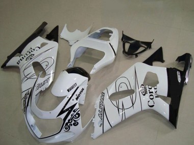 Erschwingliche Suzuki GSXR 600 / GSXR 750 Motorrad Verkleidung 2001-2003 - Weiss Schwarz Corona Alstare