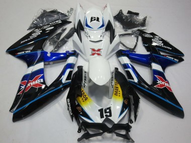 Erschwingliche Suzuki GSXR 600 / GSXR 750 Motorrad Verkleidung 2008-2010 - Weiss Blau Schwarz Gelb Rot X Dunkel Dog 19