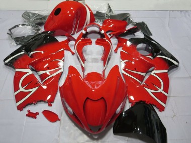 Erschwingliche Suzuki GSXR 1300 Motorrad Verkleidung 1996-2007 - Rot Weiss Schwarz