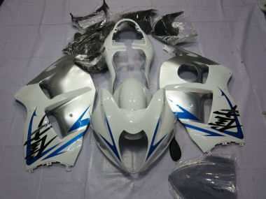 Erschwingliche Suzuki GSXR 1300 Motorrad Verkleidung 1996-2007 - Weiss Silber Blau