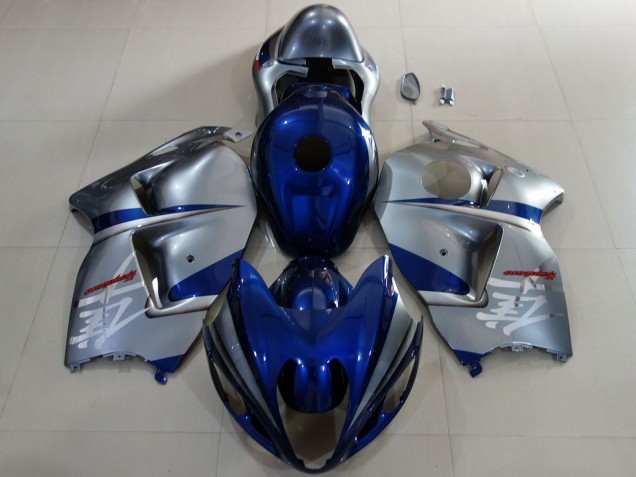 Erschwingliche Suzuki GSXR 1300 Motorrad Verkleidung 1996-2007 - Dunkel Blau Silber