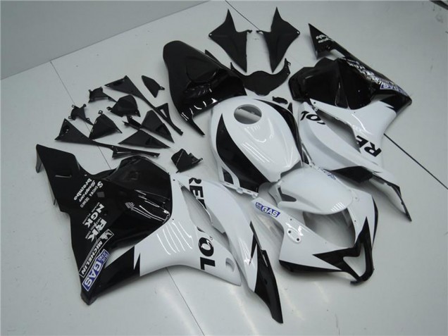 Erschwingliche Honda CBR600RR Motorrad Verkleidung 2009-2012 - Weiss Glanzendes Schwarz Repsol
