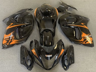 Erschwingliche Suzuki GSXR 1300 Motorrad Verkleidung 2008-2020 - Glanzendes Schwarz Orange
