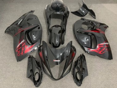 Erschwingliche Suzuki GSXR 1300 Motorrad Verkleidung 2008-2020 - Glanzendes Schwarz Rot