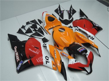 Erschwingliche Honda CBR600RR Komplette Abs Verkleidung Kit 2009-2012 - Orange Weiss Rot Glanzendes Schwarz Repsol