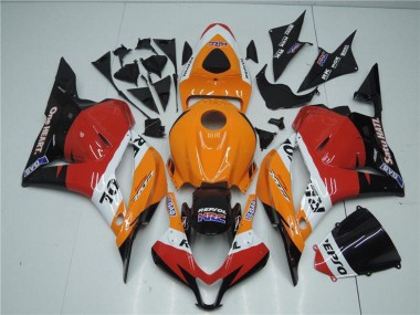 Erschwingliche Honda CBR600RR Komplette Abs Verkleidung Kit 2009-2012 - Orange Weiss Rot Glanzendes Schwarz Repsol