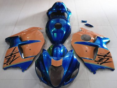 Erschwingliche Suzuki GSXR 1300 Motorrad Verkleidung 1996-2007 - Glanzendes Blau und Wustenbraun