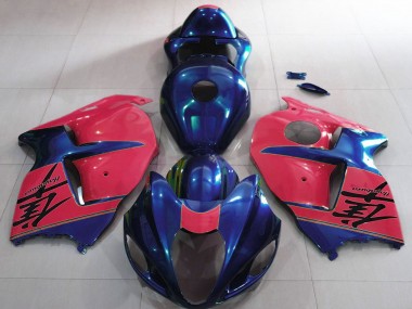 Erschwingliche Suzuki GSXR 1300 Motorrad Verkleidung 1996-2007 - Glanzendes Blau und Rot