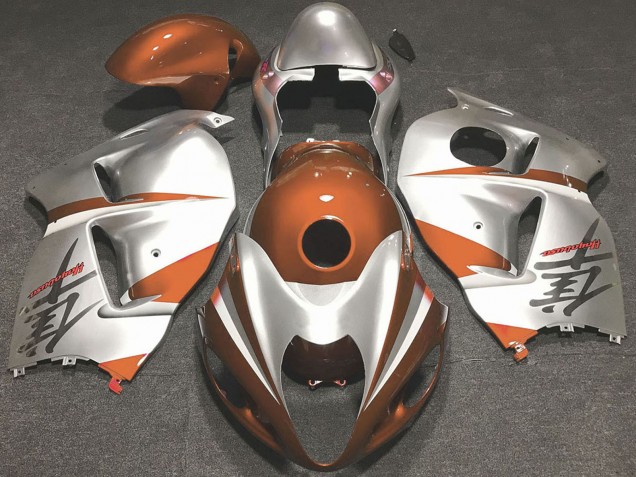 Erschwingliche Suzuki GSXR 1300 Motorrad Verkleidung 1996-2007 - Glanzendes Orange und Silber