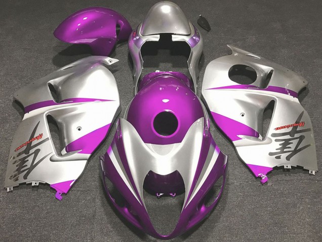 Erschwingliche Suzuki GSXR 1300 Motorrad Verkleidung 1996-2007 - Glanzendes Rosa und Silber