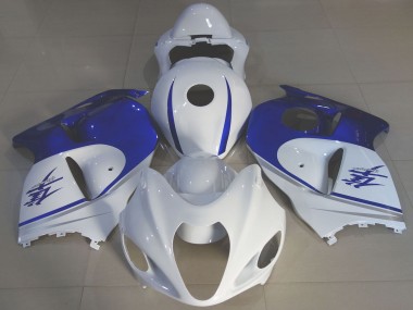 Erschwingliche Suzuki GSXR 1300 Motorrad Verkleidung 1996-2007 - Glanzendes Weiss Blau