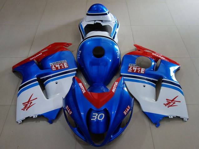 Erschwingliche Suzuki GSXR 1300 Motorrad Verkleidung 1996-2007 - Blau Weiss Rot
