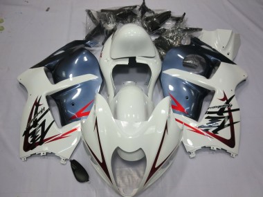 Erschwingliche Suzuki GSXR 1300 Motorrad Verkleidung 1996-2007 - Weiss und Dusty Blau