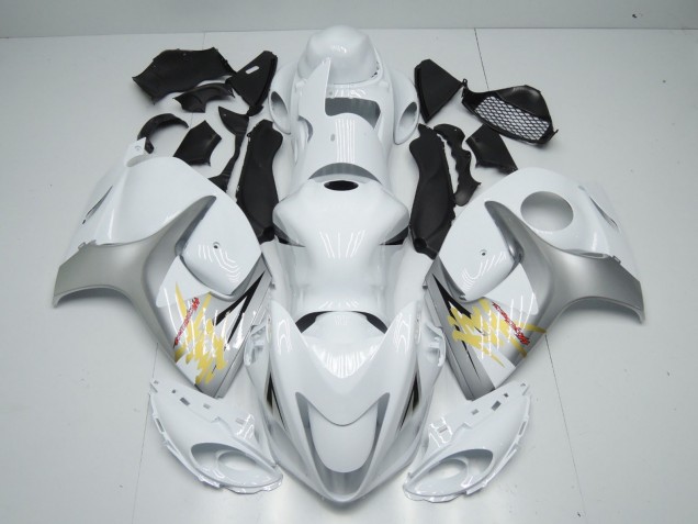 Erschwingliche Suzuki GSXR 1300 Motorrad Verkleidung 2008-2020 - Weiss Silber Gelb