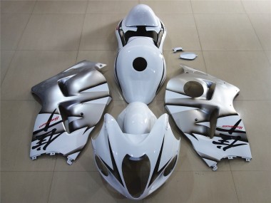 Erschwingliche Suzuki GSXR 1300 Motorrad Verkleidung 1996-2007 - Weiss Silber