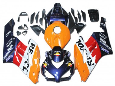 Erschwingliche Honda CBR1000RR Motorrad Verkleidung 2004-2005 - Orange Rot Weiss Blau Repsol