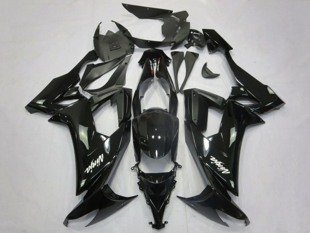 Erschwingliche Kawasaki ZX10R Motorrad Verkleidung 2008-2010 - Glanzendes Schwarz Matt Schwarz Weiss Aufkleber