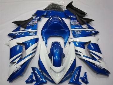 Erschwingliche Kawasaki ZX10R Motorrad Verkleidung 2006-2007 - Blau Weiss Schwarz