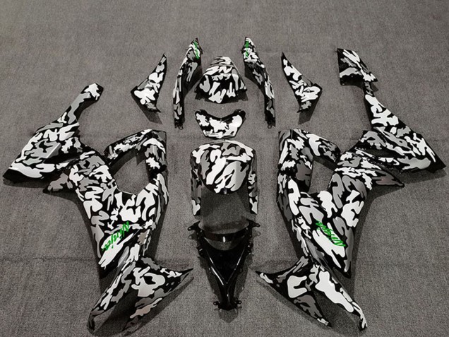 Erschwingliche Kawasaki ZX10R Motorrad Verkleidung 2008-2010 - Camouflage Grun Aufkleber