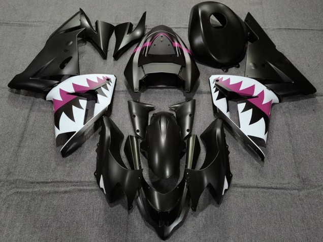Erschwingliche Kawasaki ZX10R Motorrad Verkleidung 2004-2005 - Matt Schwarz und Rosa Hai